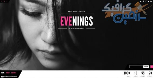 دانلود قالب Evenings - Responsive Coming Soon Page نسخه کامل و فارسی شده برای طراحی صفحات در دست ساخت