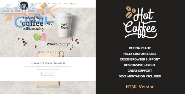 دانلود قالب سایت Hot Coffee – قالب HTML کافه و رستوران حرفه ای
