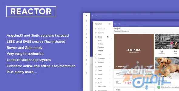 دانلود قالب سایت Reactor – قالب بوت استرپ مدیریت و داشبورد حرفه ای