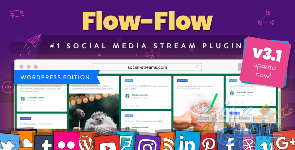 دانلود افزونه وردپرس Flow-Flow – شبکه‌های اجتماعی در سایت شما
