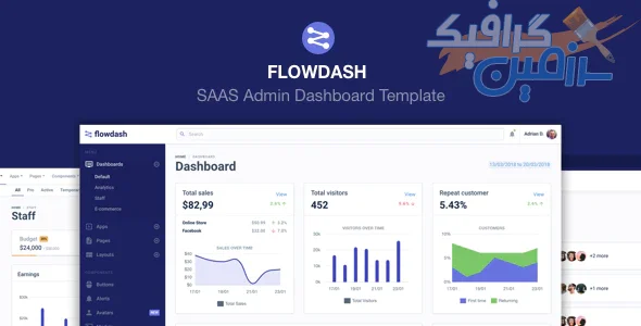 دانلود قالب سایت FlowDash – قالب داشبورد و مدیریت سایت حرفه ای