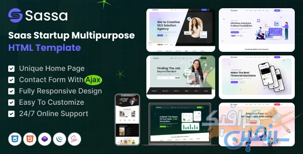 دانلود قالب Sassa - Sass Startup Multipurpose HTML Template نسخه 1.0 برای ساخت انواع وب‌سایت‌های استارتاپی و SaaS