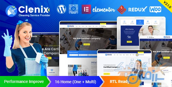 دانلود قالب وردپرس Clenix v3.1.0 خدمات نظافتی (Cleaning Services)
