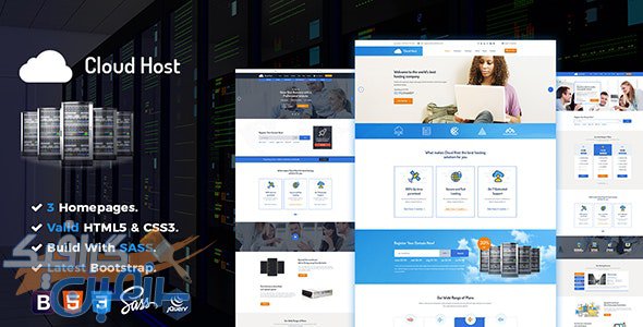 دانلود قالب سایت شرکت هاستینگ حرفه ای Cloud Host