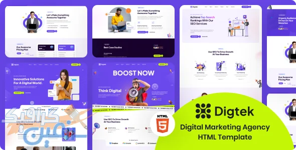 دانلود قالب Digtek - نسخه کامل HTML برای آژانس‌های دیجیتال مارکتینگ