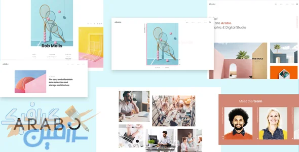 دانلود قالب نمونه کار Arabo – قالب HTML خلاقانه نمونه کار و ارائه پروژه