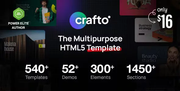 دانلود قالب HTML5 چند منظوره Crafto