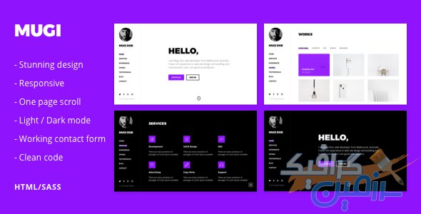 دانلود قالب سایت Mugi – قالب نمونه کار و رزومه شخصی HTML