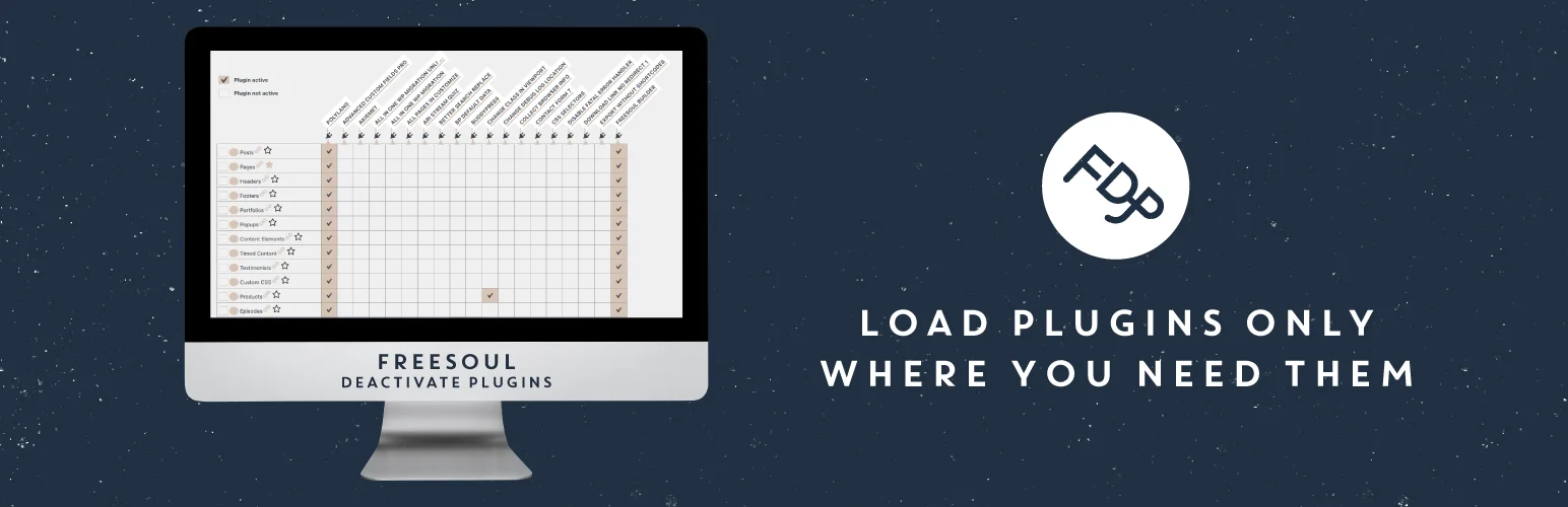 دانلود افزونه وردپرس Freesoul Deactivate Plugins PRO