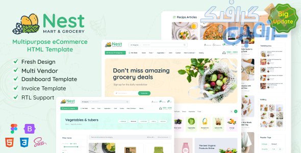 دانلود قالب سایت Nest – قالب فروشگاهی چند منظوره و راست چین HTML