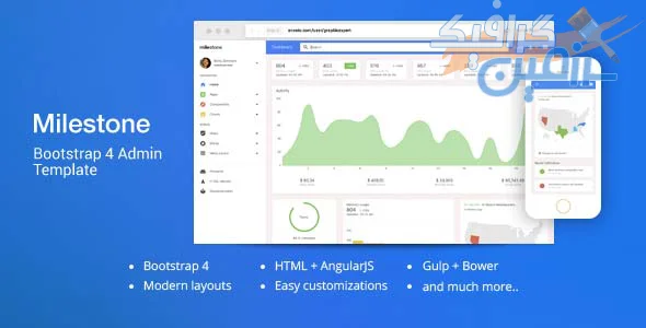 دانلود قالب مدیریت Milestone – قالب داشبورد و مدیریت سایت