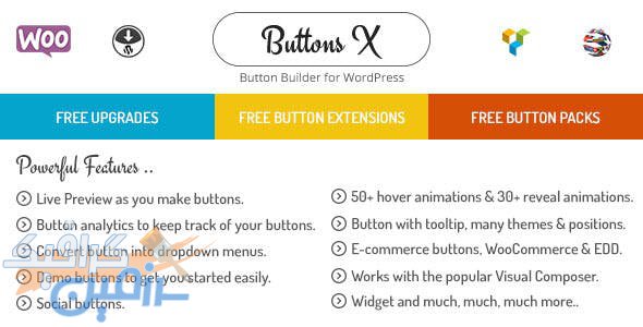 دانلود افزونه وردپرس Buttons X – ایجاد دکمه های پیشرفته و حرفه ای در وردپرس