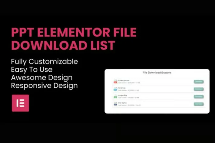 دانلود افزونه وردپرس PPT – File Download List Elementor Widget