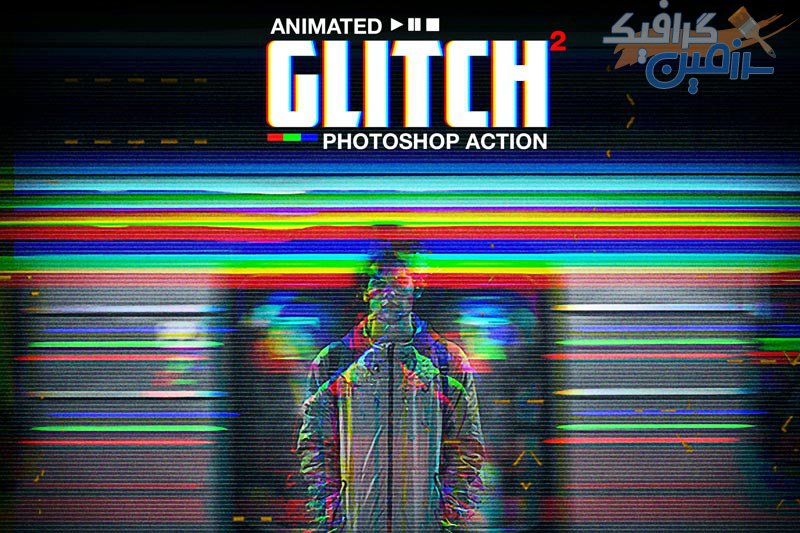 دانلود اکشن فتوشاپ Animated Glitch 2