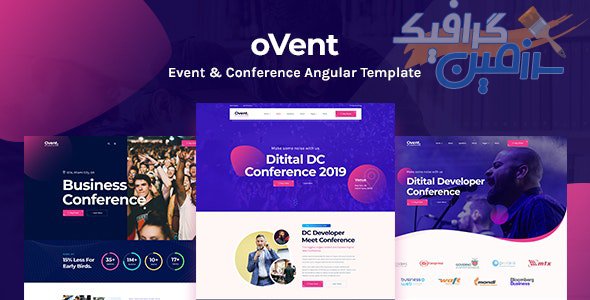 دانلود قالب سایت Ovent – قالب مدیریت رویداد حرفه ای Angular