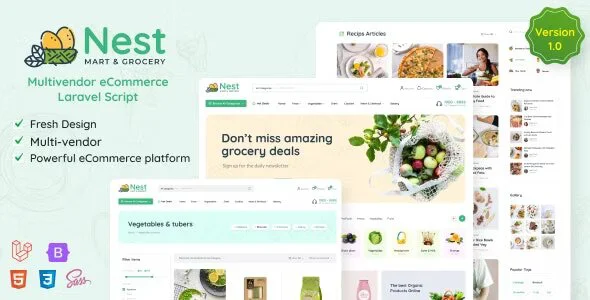 دانلود اسکریپت Nest – فروشگاه و سوپر مارکت چند منظوره و حرفه ای