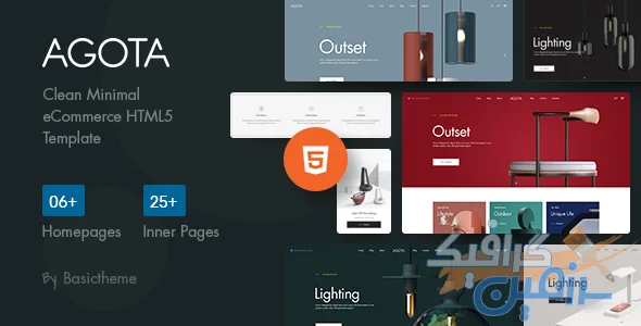 دانلود Agota Clean Minimal eCommerce HTML5 Template نسخه فارسی - قالب HTML فروشگاهی مینیمال