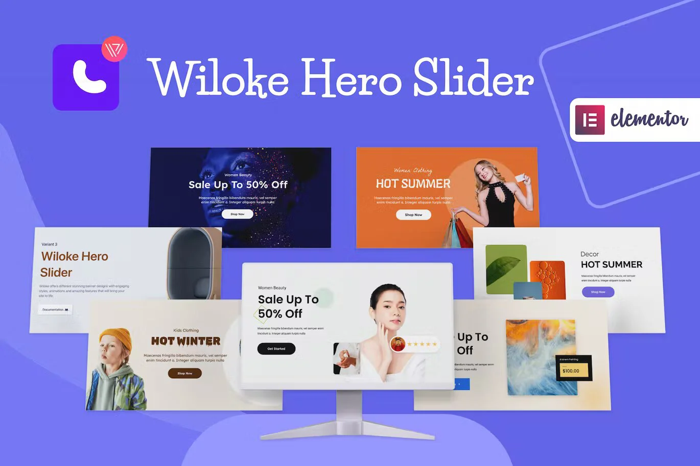 دانلود افزودنی المنتور Wiloke Hero Slider Widget