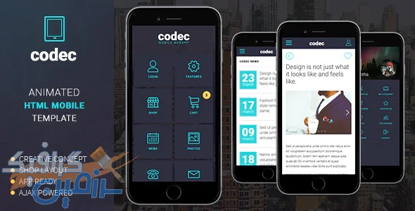 دانلود قالب موبایل Codec – قالب موبایل مدرن و ریسپانسیو HTML