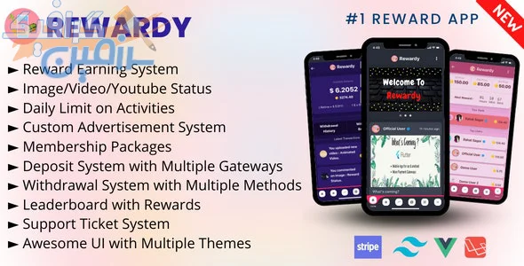 دانلود اسکریپت Rewardy – Status App with Reward Points
