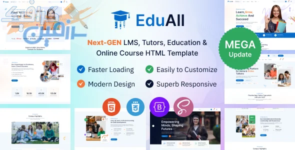 دانلود الگوی آموزشی EduAll نسخه 1.0.0 - کاملترین تم LMS برای دوره های آنلاین و آموزشگاه ها