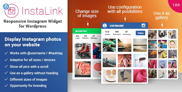 دانلود افزونه وردپرس InstaLink – ابزارک نمایش صفحه اینستاگرام در وردپرس
