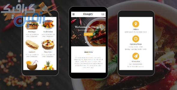 دانلود قالب سایت Hungry – قالب رستوران و فست فود موبایل HTML