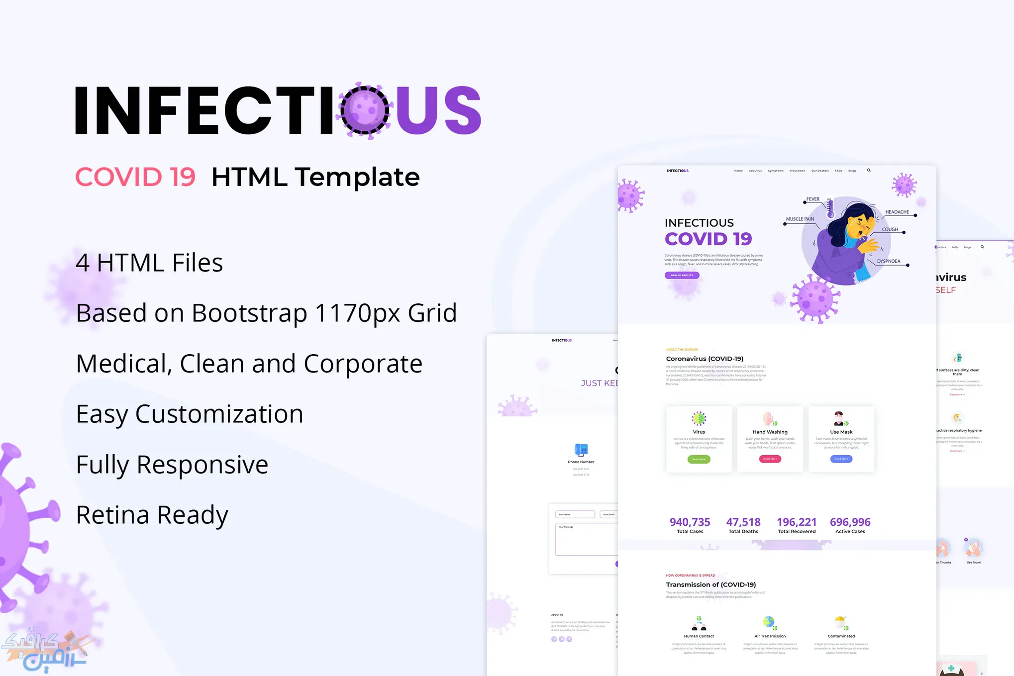 دانلود قالب سایت Infectious – قالب سایت پزشکی (پیشگیری و درمان) کووید ۱۹