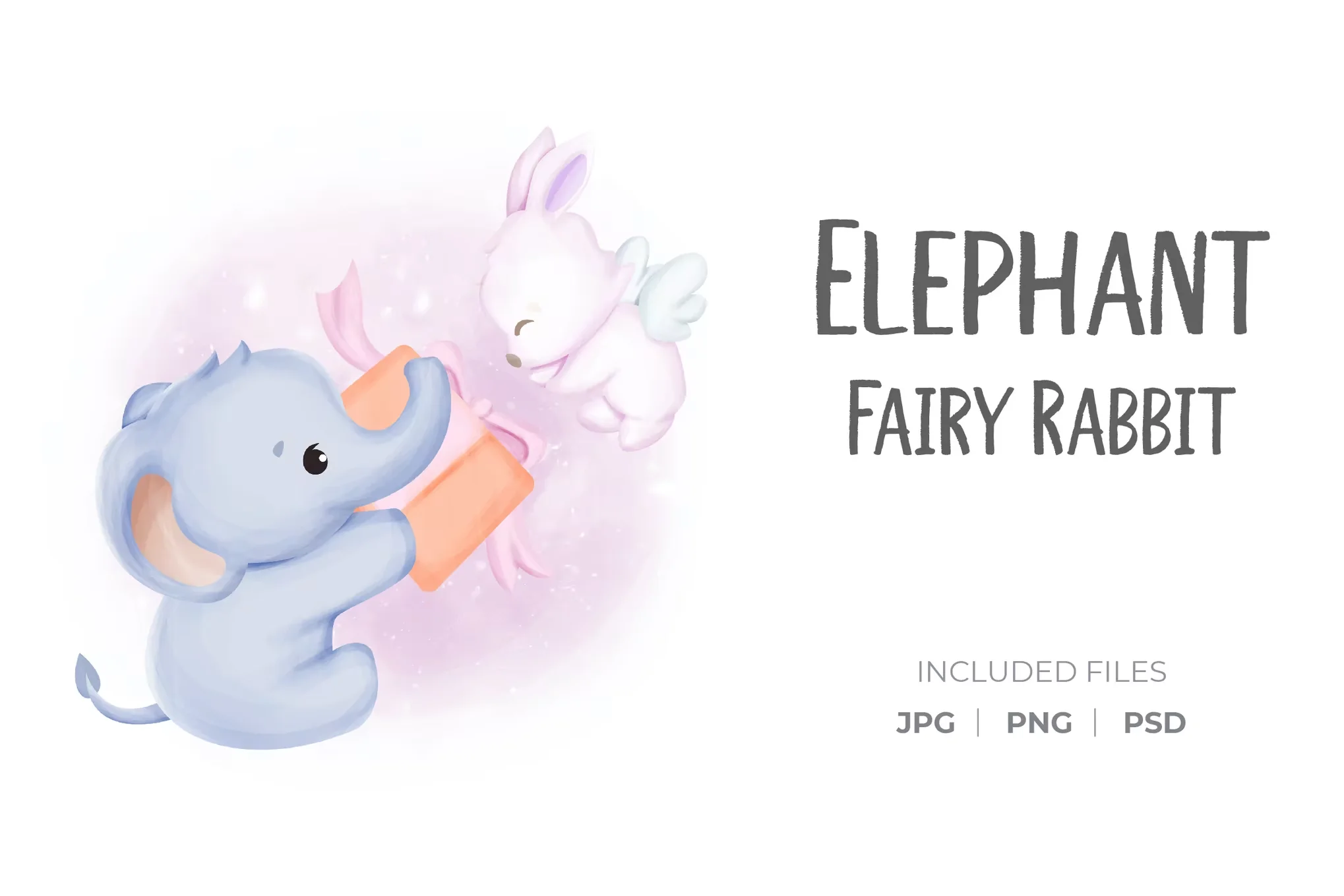 دانلود فایل لایه باز Elephant And Fairy Rabbit