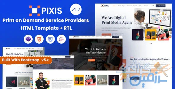 دانلود قالب سایت Pixis – قالب راست چین و خدماتی HTML
