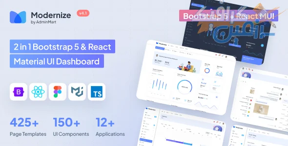 دانلود Modernize v4.0: قالب پیشرفته داشبورد مدیریتی با Bootstrap 5 و React MUI