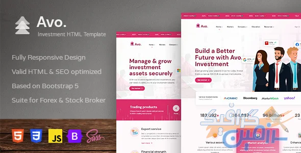 دانلود قالب HTML Avo نسخه 1.0.3 مخصوص وبسایت های مالی و سرمایه گذاری