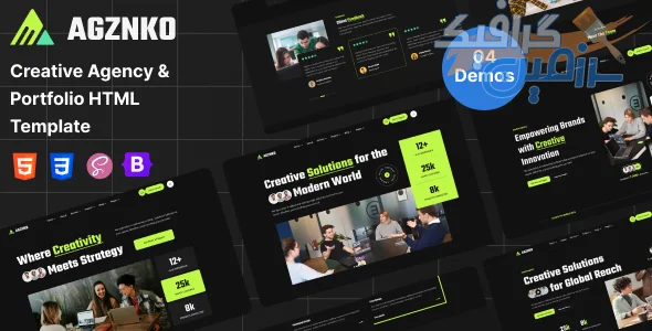 دانلود قالب HTML آژانس خلاقانه Agznko - نسخه کامل و آماده برای استفاده