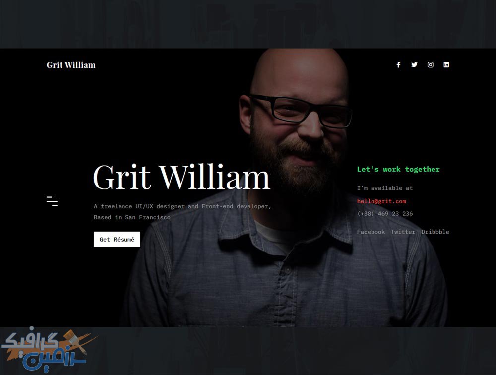 دانلود قالب سایت Grit – قالب رزومه و نمونه کار شخصی وردپرس