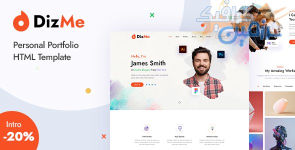 دانلود قالب سایت Dizme – قالب نمونه کار و رزومه شخصی HTML