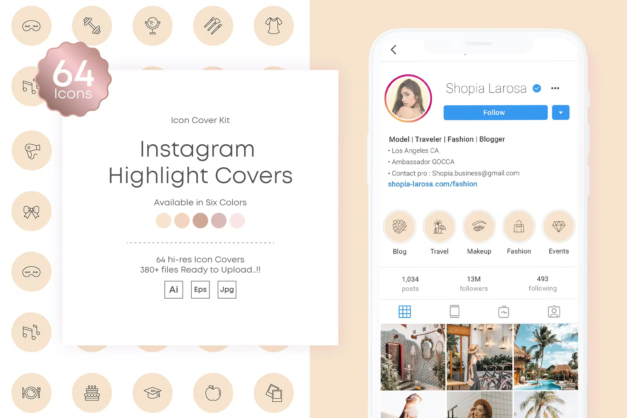 دانلود وکتور Instagram stories Highlights Covers Icon Kit