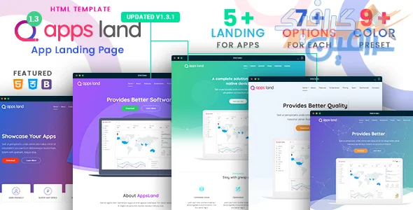 دانلود AppsLand v1.3.1 - قالب HTML صفحه فرود اپلیکیشن