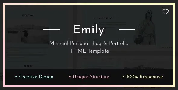 دانلود قالب HTML وبلاگ Emily – قالب خلاقانه وبلاگ شخصی