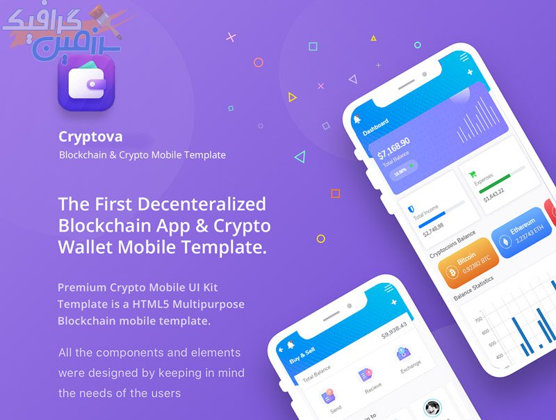 دانلود قالب موبایل Cryptova Wallet App – قالب HTML مدیریت اپلیکیشن