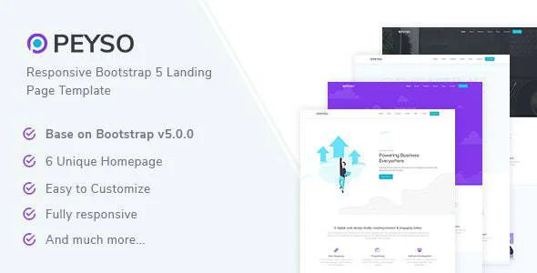 دانلود قالب سایت Peyso – قالب صفحه فرود خلاقانه بوت استرپ