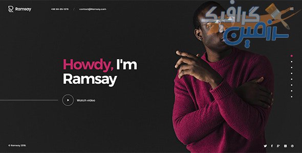 دانلود قالب سایت Ramsay – قالب خلاقانه و تک صفحه ای HTML
