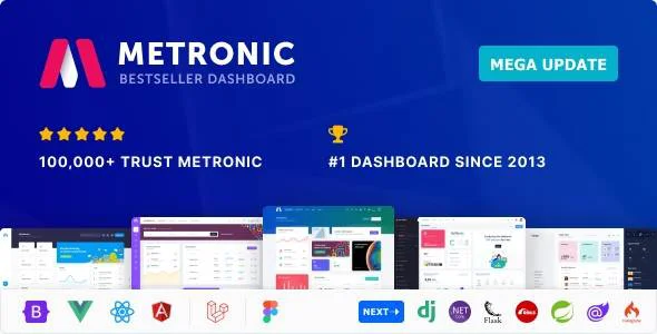 دانلود قالب داشبورد و مدیریت سایت Metronic | نسخه ۸.۲.۳ قالب مترونیک