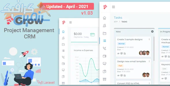دانلود اسکریپت Grow CRM – سیستم مدیریت پروژه لاراول حرفه ای