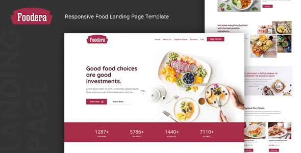 دانلود قالب سایت Foodera – قالب فست فود و رستوران HTML5