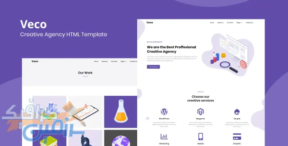 دانلود قالب سایت Veco – قالب شرکتی خلاقانه و حرفه ای HTML