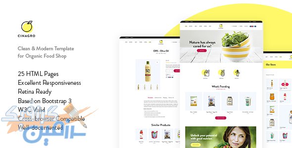 دانلود قالب سایت Cinagro – قالب HTML فروشگاه مواد غذایی