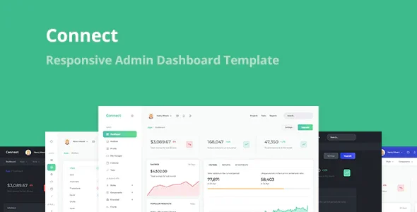 دانلود قالب مدیریت Connect – قالب داشبورد ریسپانسیو و چند منظوره