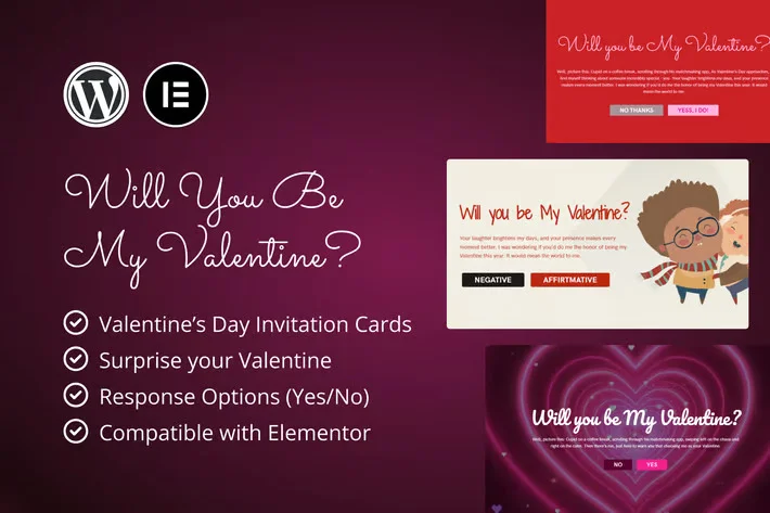 دانلود افزونه وردپرس Valentine’s Day Invitations for Elementor