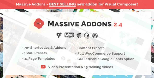 دانلود افزونه Massive Addons – افزودنی صفحه ساز WPBakery