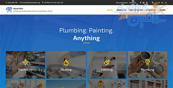 دانلود تم وردپرس BlueCollar v2.7.12 برای مشاغل فنی و بازسازی